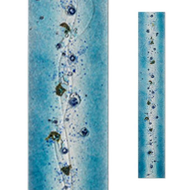 Besondere Stele aus Glas für Grabmal in Blau - Glasstele S-54
