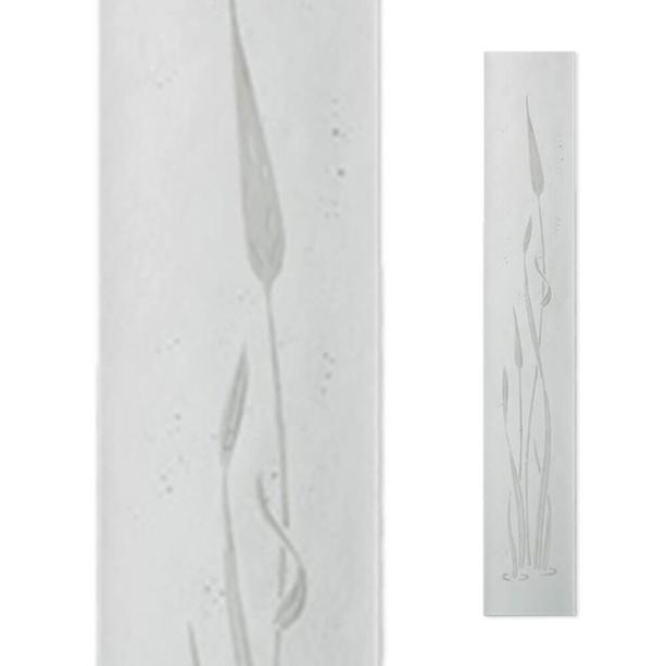 Schlichte Stele aus Glas für Grabstein in Weiß  - Glasstele S-76