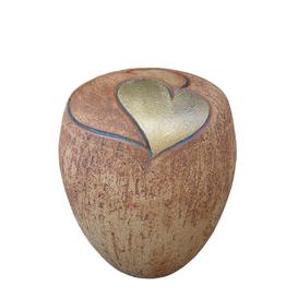 Runde Bestattungsurne aus Keramik mit Herzen - Madina