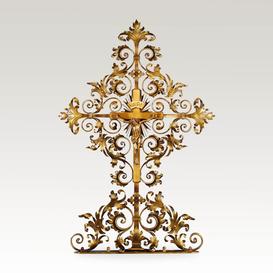 Grabkreuz klassisch aus Metall mit Jesus Figur kaufen -...