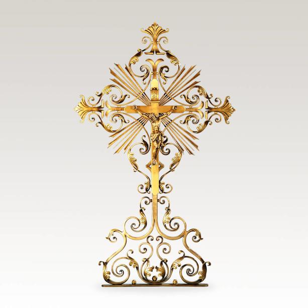 Klassisches Grabkreuz aus Tirol mit Jesus Figur - Damasus