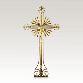 Klassisches Grabkreuz aus Schmiedebronze mit Jesus - Merula