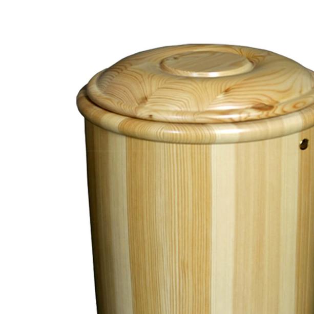 Schöne runde Graburne aus Holz - Riolo