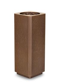 Eckige Bronze Grabvase / hellbraun / 24cm - Minera