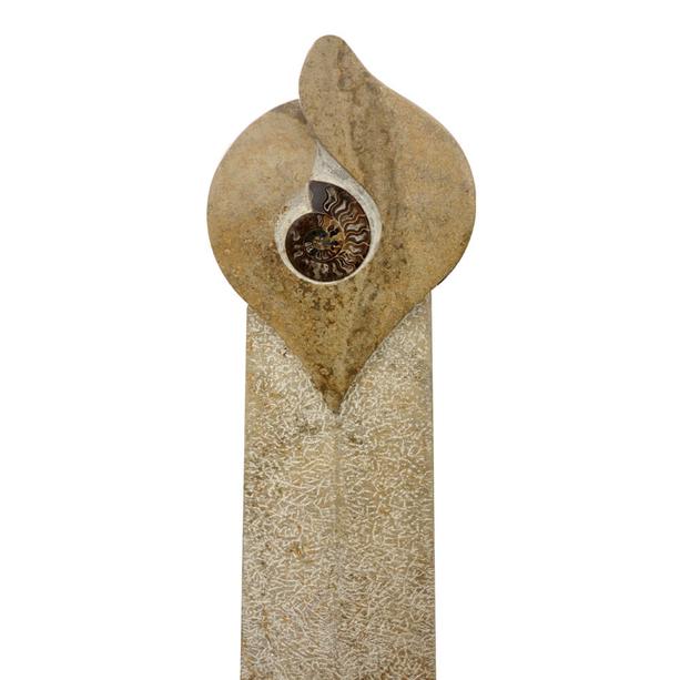 Individueller Grabstein für Einzelgrab mit Ammonit kaufen - Vincent