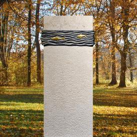 Modernes Grabmal für Urnengrab Motiv Wasser und Fische  -...