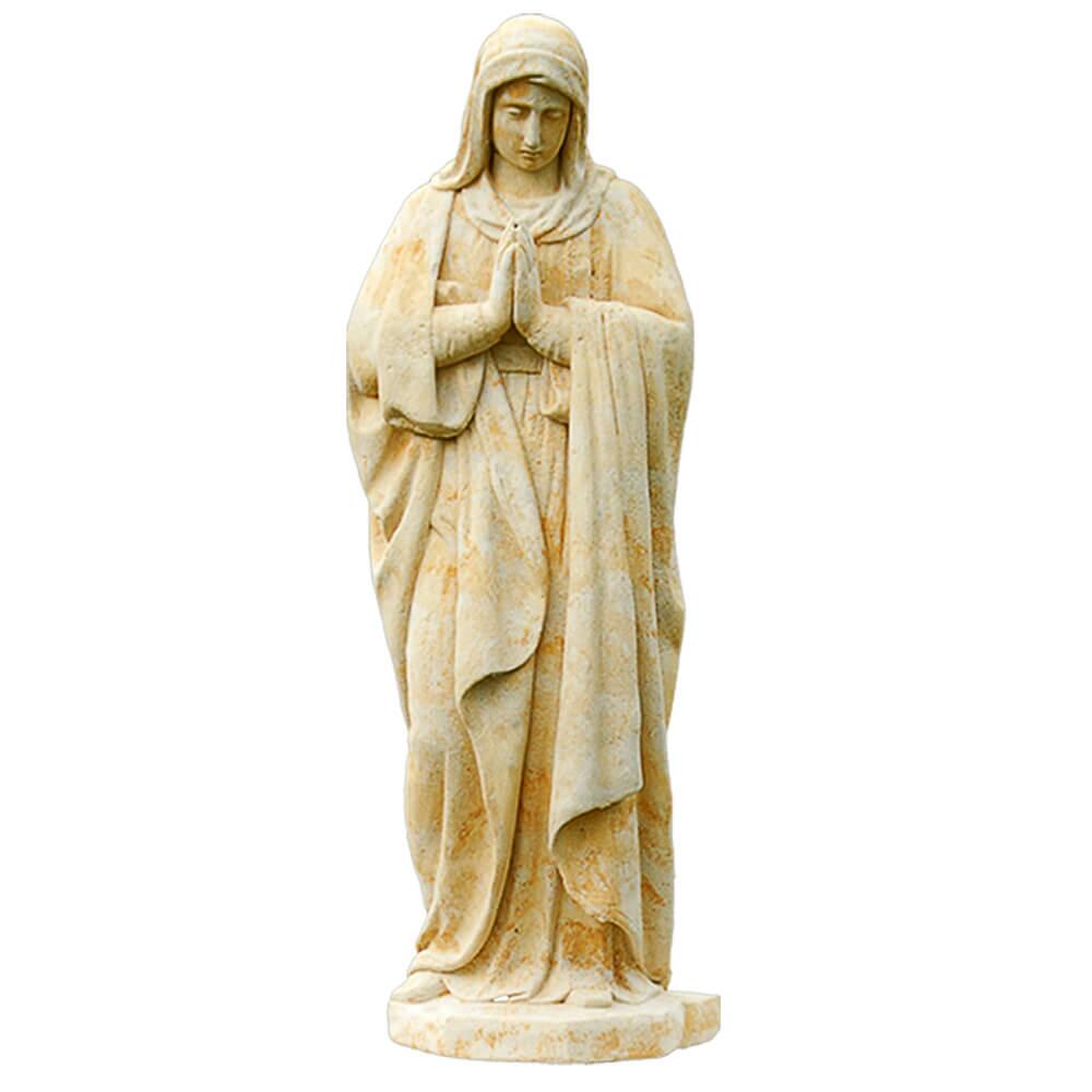 Marien-Skulptur Maria Statue aus Steinguss Madonnaskulptur in Rost-Optik 