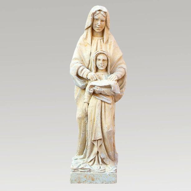 Steinguss Maria mit Kind Skulptur für ein Grab - Madonna Alina