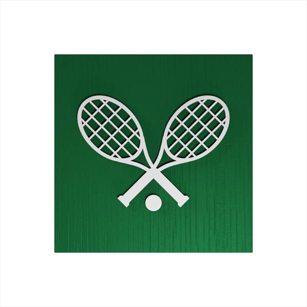 Spezielle Motiv Graburne grün mit Tennisspieler - eckiges Design - Nemeen