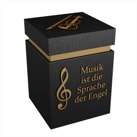 Individuelle schwarze Musik Urne aus Holz mit Goldschrift...