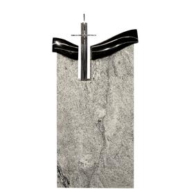 Modernes Design Grabmal aus Granit mit Edelstahl Kreuz -...