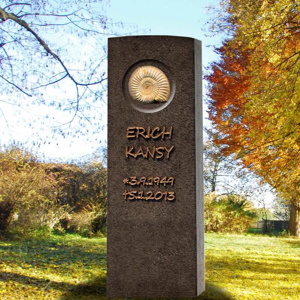 Ammonit Gedenkstein für ein Urnengrab - Granit - Memoria Vita