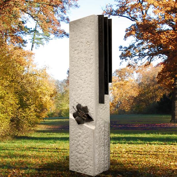 Grabstele für ein Urnengrab aus Kalkstein/Bronze - Baculus