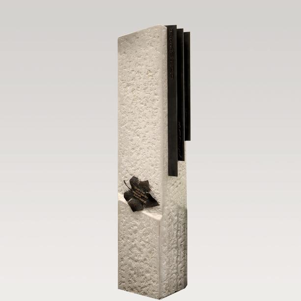 Grabstele für ein Urnengrab aus Kalkstein/Bronze - Baculus