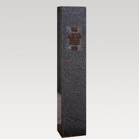 Urnengrab Stele aus schwarzem Granit & Bronze Inschrift -...