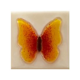 Quadratisches Glasornament mit Schmetterling -...