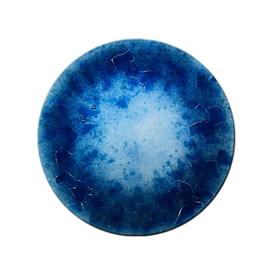 Rundes Glasornament blaues Muster - Glasornament R-54