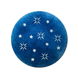 Rundes Glasornament blau mit Sternen - Glasornament R-55
