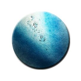 Rundes Glasornament blauer Farbverlauf - Glasornament R-65