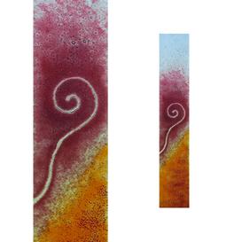 Glasstele mit Spirale und krftigen Farbverlauf -...