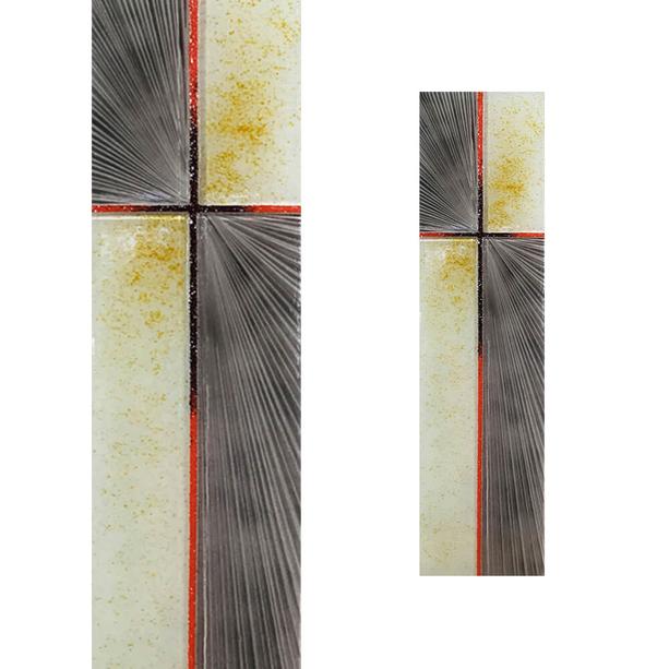 Glasstele modernes Kreuz mit Farbvielfalt - Glasstele S-159