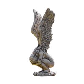 Hockende Grabfigur Engel aus Steinguss - Mercuria
