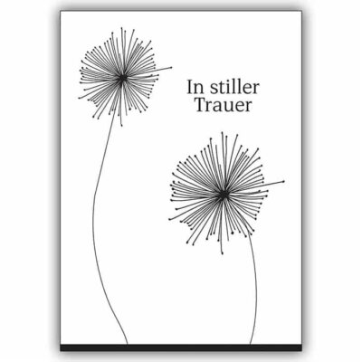 Trauerkarte mit dem Motiv einer vergänglichen Pusteblume © Kartenkaufrausch