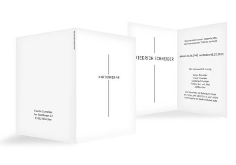 Trauerkarte mit schlichtem Kreuz © kartenmacherei.de