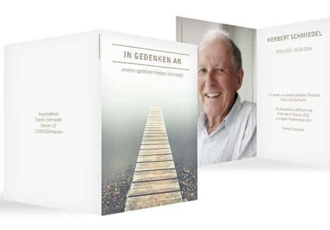 Trauerkarte mit Foto © kartenmacherei.de