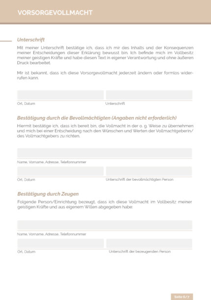 VORSORGEVOLLMACHT SEITE 6